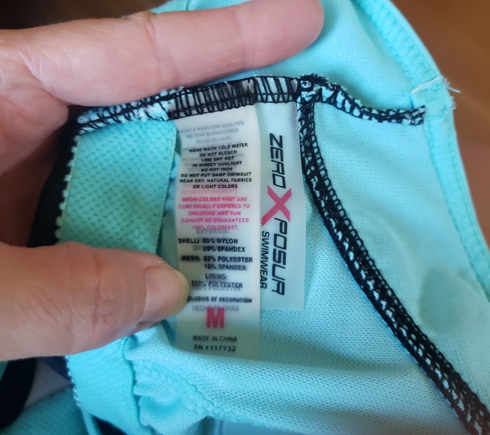 ZEROXPOSUR Black Swim Tank and Shorts with Aqua Trim - Picture 6 of 7